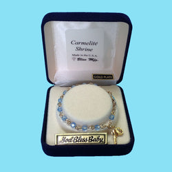 Infant Rosary Bracelet - Gold Plated - Sapphire