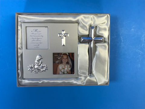 Communion Picture Frame and Cross - Girl