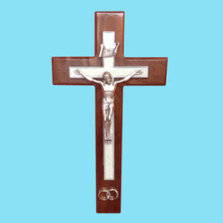 Walnut Wedding Crucifix