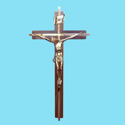 Crucifix - Walnut and Gold