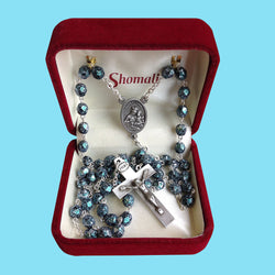 Rosary - Silver Plated with Jade Textured Beads