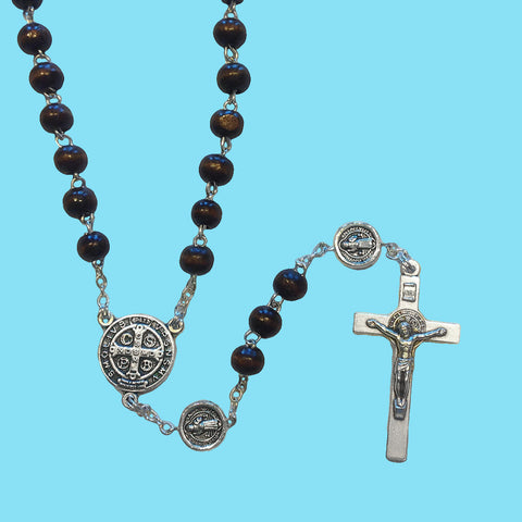 Rosary with Saint Benedict Our Father Beads