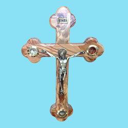 Olivewood Crucifix With Capsules
